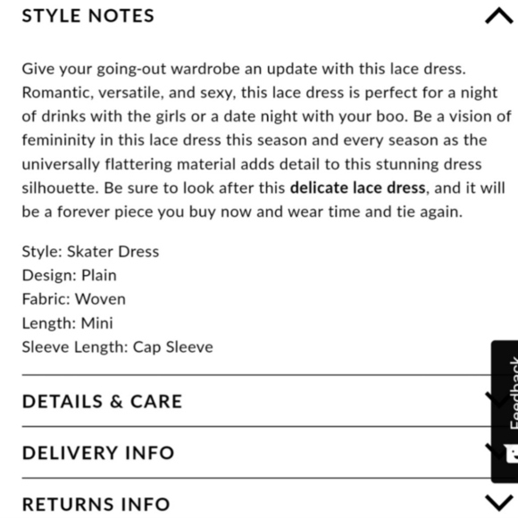 Boohoo White Lace Top Skater Mini Dress Women's Size 10 V-Neck Short Sleeve EUC - Picture 11 of 12